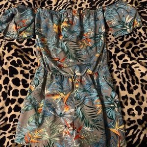 Grey and blue romper